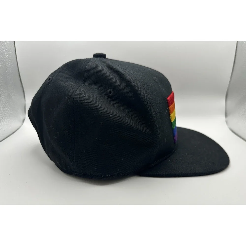 Rainbow Snapback Trucker Hat Black Mesh Back Cap One Size‎ Flat Bill
